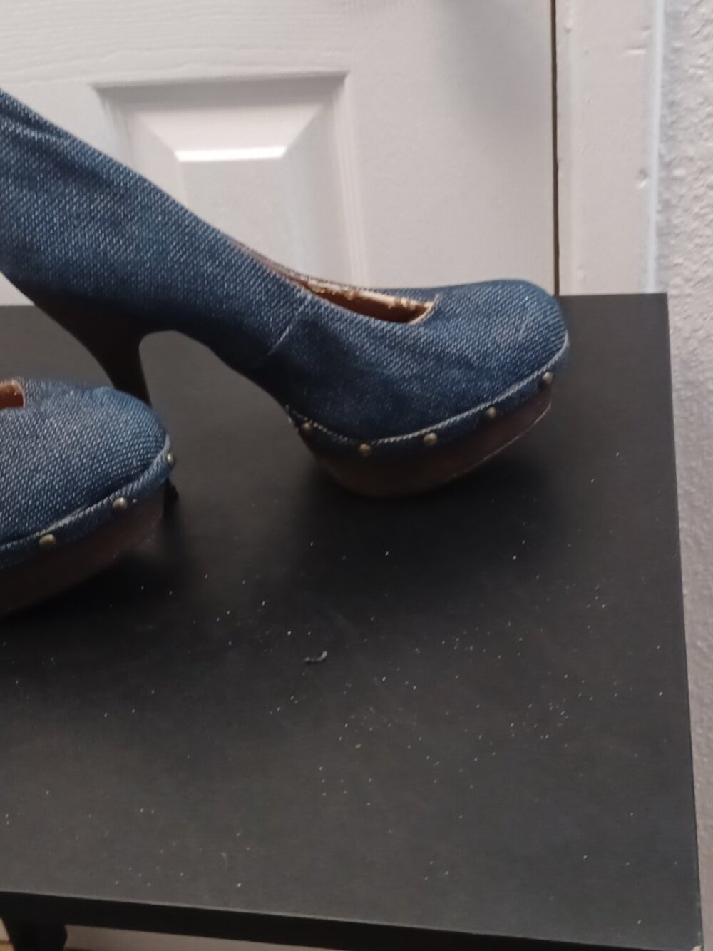 Miss Me! Denim pumps (unique pair) 8.5 size 5 inch heel